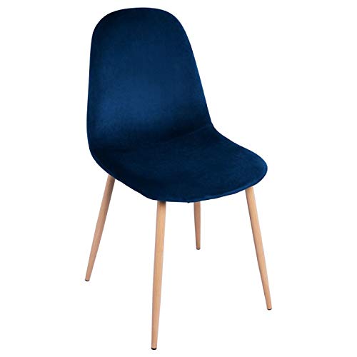 Regalos Miguel - Sillas Comedor - Silla Teok Terciopelo - Azul - Envío Desde España