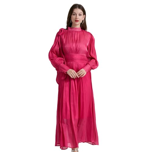 Robe francaise plissée col montant pour affiner la silhouette avec élégance