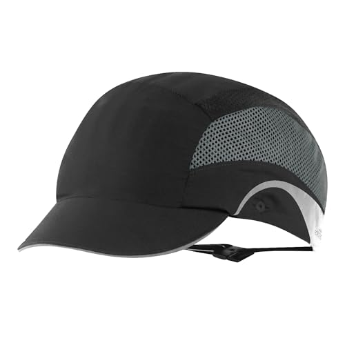 Evita molestias por cascos pesados con la gorra antigolpes ventilada JSP Aerolite negra.