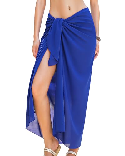 Image of Rossopesca Womens Beach Sarong Chiffon Swimsuit Coverups Sheer Bikini Wraps for Swimwear Bathing Suit Cover Up