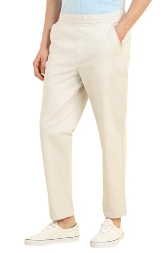 Image of Allen Solly Men's Cargo Pants | Regular Fit | Pull-Up Elastic Waist | Multi-Pocket Design | Travel & Outdoor Wear