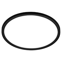 BRILONER Leuchten – LED Bad Deckenleuchte mit Backlight, IP44 LED Badezimmerlampe, ultraflach, neutralweißes Licht, Schwarz, 290x35 mm (DxH)