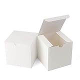 Giftol Small White Gift Box 50 Pack 4 x 4 x 4 inches Fold Box Easy Assemble Paper Gift Box Bridesmaids Proposal Box for Bridal Birthday Party Christmas(White)