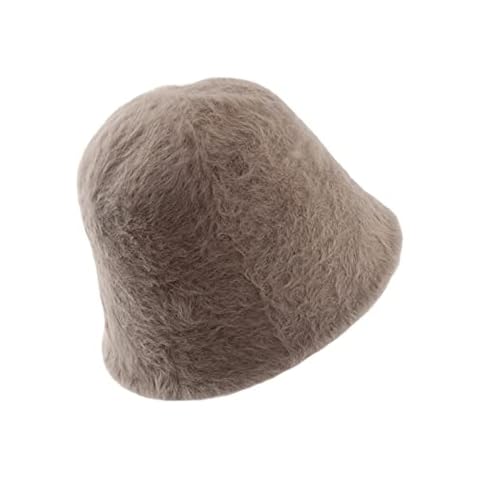 WINDEHAO Winter Furry Faux Fur Bucket Hat Fluffy Fuzzy Warm Hat Plush Fisherman Hat for Women Teens Girls (Khaki) Cover
