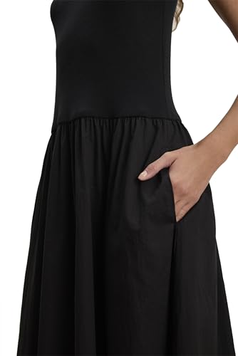 VELVET BY GRAHAM & SPENCER Women's Amelia Rib & Poplin Mix Media Dress, Black, X-Small3