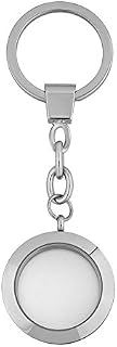 Q&Locket 30mm Glass Living Memory Locket Keychain Floating Charms Magnetic Key Ring (01)