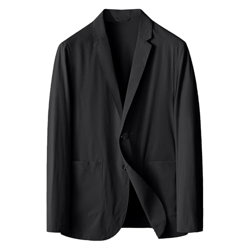 Men's Lightweight Button Cotton-Linen Suit Jacket Unlined Sport Coat Casual Solid Color Herringbone Blazer