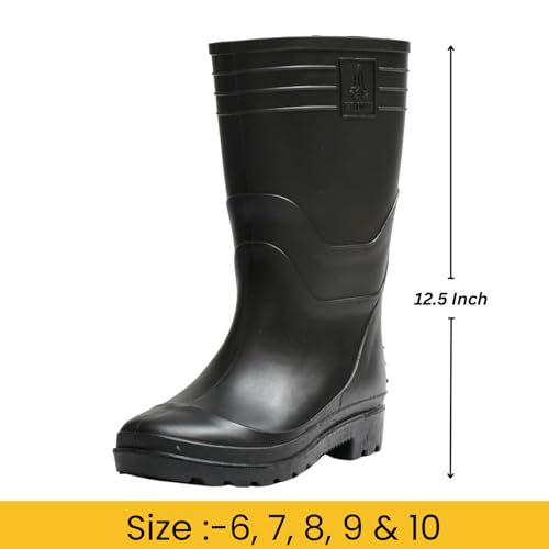 Welcome Gumboots for Men & Women, Industrial Safety Boots, Waterproof, Anti-Slip, Acid & Chemical Resistant, Dual Density Sole | Durable Rain Shoes for Farming, Cement Industry, Agriculture, Construction