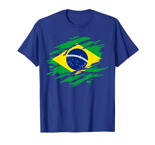 Chemise Brésil Drapeau Brésil T-Shirt, Homme, Bleu Royal, XXL