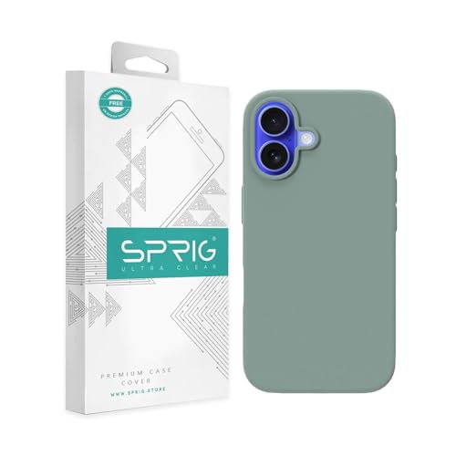 Image of SPRIG Compatible with iPhone 16 Premium SilkTone (Liquid Silicone) Back Cover Drop Tested Shock Proof Mobile Case for Men, Women, Boys and Girls with Camera Protection (Light Green)
