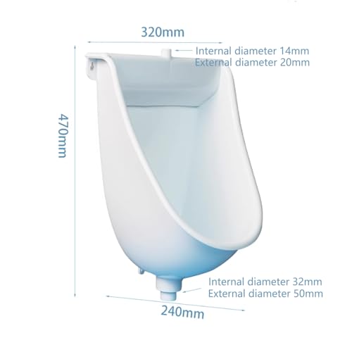 Urinal sin agua para hombres, urinal plástico para garaje, cobertizo o patio trasero, desviador de orina de montaje en pared y urinal para campamentos al aire libre, urinal portátil para hombres, inodoro sin agua, urinal temporal al aire libre miniatura 2