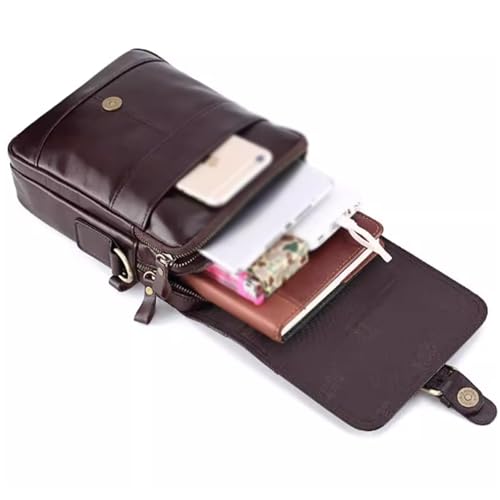 Multifunctional Tote Bag, Leather, Men Messenger Bag, Shoulder Crossbody Purse, Waterproof for Business Travel Work Outdoor4