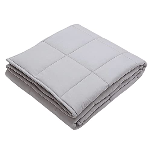 DPPAN Manta Ponderada para Niños Y Adultos, Manta Ponderada con Cuentas De Vidrio, Disfruta del Sueño Profundo Natural, Transpirable, Confort Sedoso (Color : Light Grey, Size : 15 lbs-48"x72") Cover