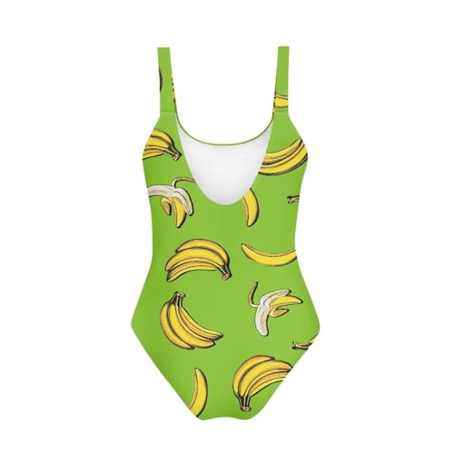 Image of One Piece Bathing Suit for Girl Kids Cute Beach Sport Swimwear U Back Scoop Neck Summer Swimming Pool Beachwear