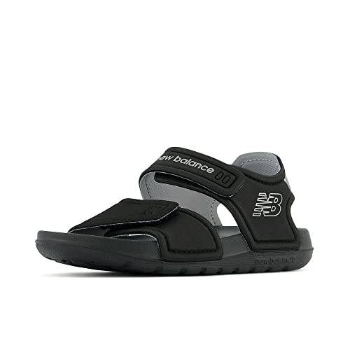 New Balance Boy's Sport V1 Sneaker, Black/Silver Metallic, 10 Toddler