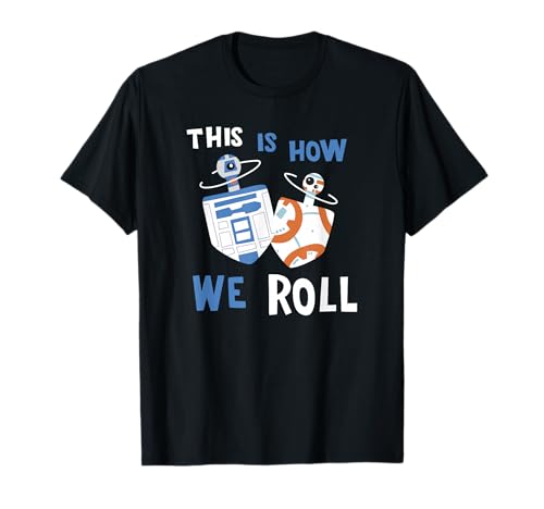 T-Shirt Star Wars Hanukkah R2-D2 et C-3PO Dreidel en coton noir