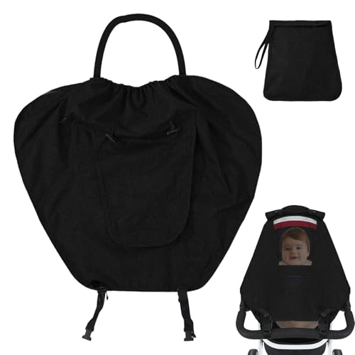 ベビーカーのサンシェード、太陽のためのベビーカーカバー | 双方向通気性UPF50+ベビーカーの日陰,ベビーカーシールド、防水ベビーカーシート乳母車パラソルレインキャノピー