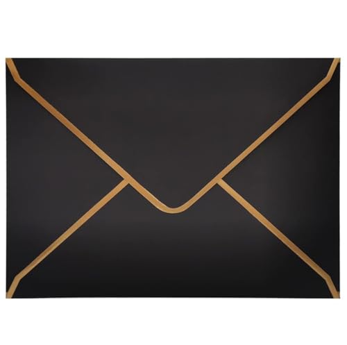 50 Stücke Einladungumschläge A7，Schwarze Luxuriöser...