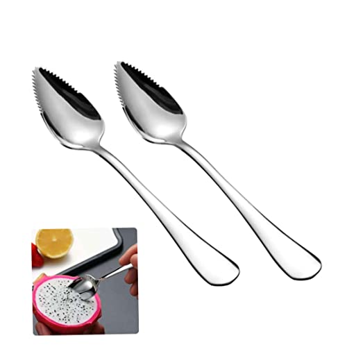 Grapefruit lepels zilveren roestvrij staal half gekartelde fruit dessert snijsters 2 stks voor doe -het -zelf - Image 5