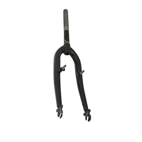 Fourche VTT 20 pouces rigide cintrée acier noir pivot 1 pouce avec tasseaux