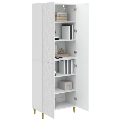 vidaXL Juego de armarios 2 pcs Blanco Brillante Madera de ingeniería, Conjunto Moderno para Sala, Asientos Cómodos, Muebles Flexibles para Interior y Exterior, Fácil de Mantener