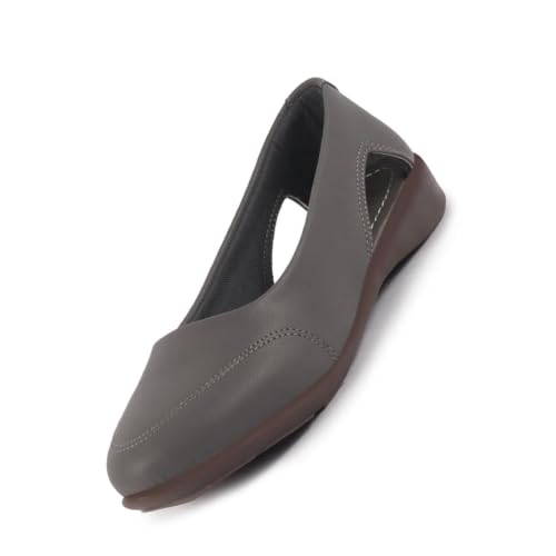 Image of FAUSTO Women Stylish Backless Casual Ballets | Low Heel Cut-Out Slip-On Ballerinas | Comfortable Walking Flats Sandals | Memory Cusion Insole