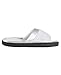 isotoner Women's Microterry Slide Slipper with Satin Trim, White, 8.5/9