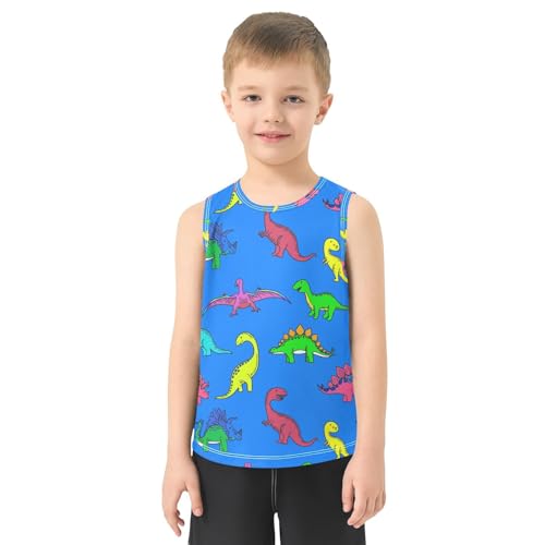 Cartoon Dinosaur Creature Boys Tank Tops Toddler Tank Top Shirts Undershirts Quik Dry for Summer,3T2