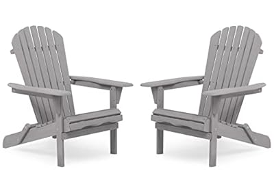 Outdoor Wooden Folding Adirondack Chair Set of 2 with Pre-Assembled BackRest, Wood Patio Chair for Garden Backyard Porch Pool Deck Firepit
