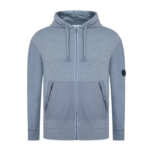Firetrap Men Hybrid Full Zip Hoodie Mens Grey Marl S