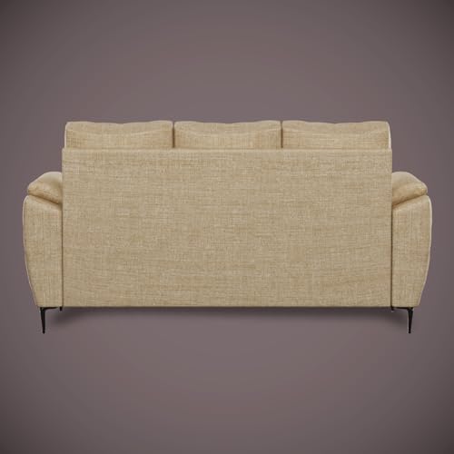 Image of Centuary Sleepables Modena Premium Sofa|Classy Quilted Suede Fabric Upholstery|Fiber-Filled Back Cushion|Wide Plush Fibrefilled Armrests|Ergonomic Lumbar Support |Warm Beige|3 Years Warranty