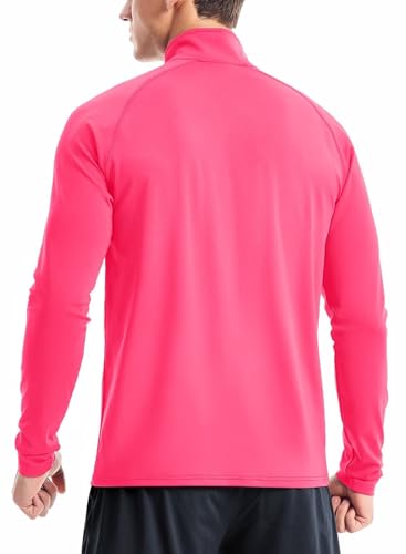Zengjo 1/4 Zip Pullover Mens Running Shirt Long Sleeve3