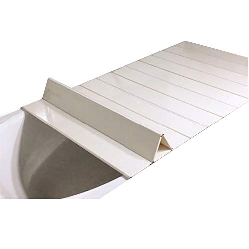 YSYP Bathtub Tray, Bathtub Cover Anti-dust Folding Dust Board Bathtub Insulation Cover,Bath Lid,Shutter Bath Lid-White PVC 12mm Thick (Size : 180×100×1.2cm)