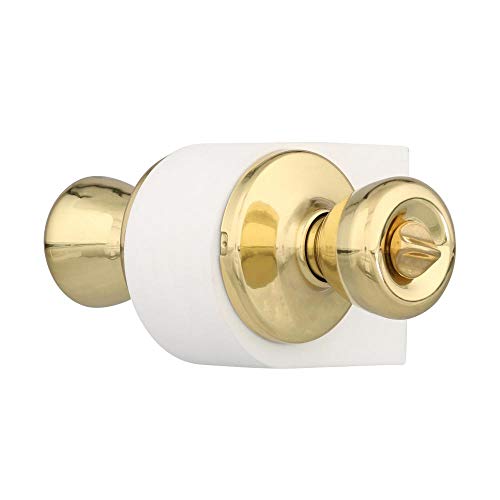 Image of Kwikset Tylo Interior Privacy Door Knob with Lock, Door Handle For Bathroom and Bedroom, Polished Brass Keyless Turn Lock Doorknob, 1 Count (Pack of 1)