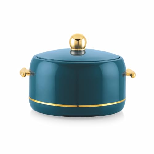 Image of Modware Atlantis Casserole 2500ml Elegant Design Premium Hot Pot, Retains Temperature for Hours, Insulated Inner Steel Casserole for Roti, Hot Box for Home, Chapati Box, Serving Bowl with Lid (Teal)