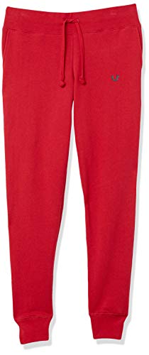 True Religion Women's High Waisted Slim fit Jogger Sweapant, Ruby Red, Medium