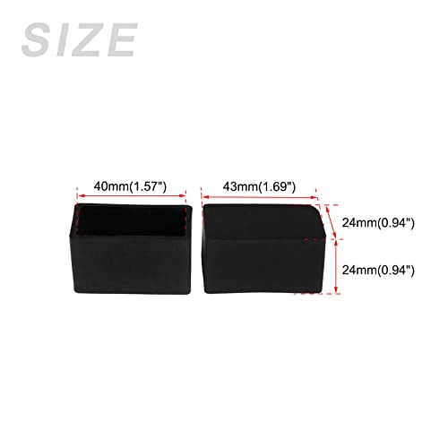 METALLIXITY Chair Leg End Cover (40mm x 20mm) 4Pcs, Rectangle PVC Furniture Feet Caps Floor Protector - Image 2