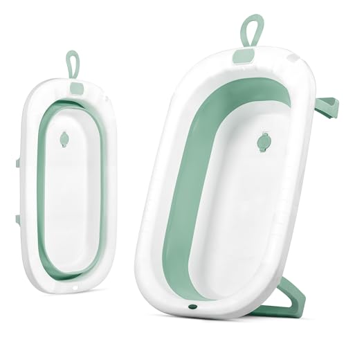 SOLPEX 折りたたみたらい 大型 洗い桶 支えがある 犬バスグッズ 猫犬お風呂用 大容量 洗濯バケツ 水抜栓付 ソフトタブ 洗濯 ベビーバス ペット用バスタブ 排水プラグが付く コンパクト 衣類・靴つけ洗い ソフトバケツ タブワイド キッチン ア