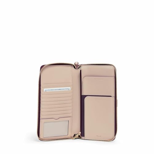 Image of TUMI - Belden Travel Wallet - Women's Premium Leather Passport Travel Organizer with Wristlet