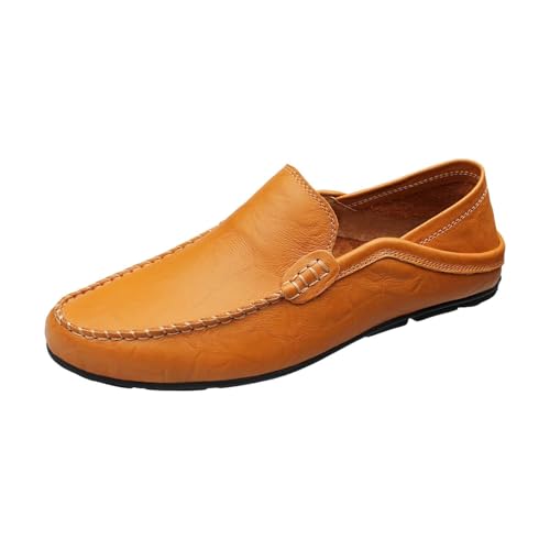 Mocassins d'été pour homme - En cuir - Respirants et légers - Couleur unie - Grandes tailles - Antidérapantes et confortables - Semelle souple - Pointure...