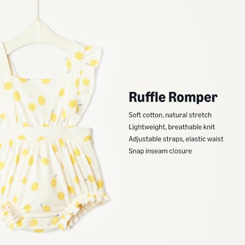 Amazon Essentials X Sofia Grainge Baby Girls' Baby Girls Ruffle Romper, Ivory Lemon, 12 Months - image 2