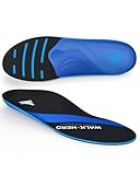 WalkHero Plantar Fasciitis Insoles - All-Around Arch Support Inserts with Shock Absorbing and Cushioning, Orthotic Insoles for Flat Feet and Daily Walking (Mens 14-14.5, Navy Blue)