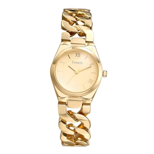 Image of JewelryWe Women's Cuban Chain Watch: Roman Numeral Markers Dial Stainless Steel Detachable Chunky Link Strap Watches Analog Quartz Wristwatch for Business and Formal with Box