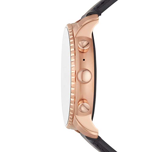 Fossil Men's Gen 4 Explorist Hr Heart Rate Stainless Steel And Leather Touchscreen Smartwatch, Color: Rose Gold, Black (Model: Ftw4017 #TOP1