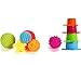 Lemostaar 6pc Sensory Balls for Baby - Textured Multi Ball Set for Babies & Toddlers, Squeezy Tactile Sensory Toys with Stacking Cup, Montessori Infant Baby Toys
