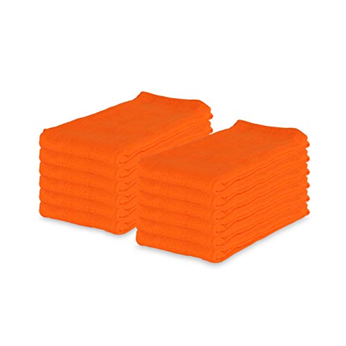 Arkwright Surgical Huck Towels - (Pack of 12) Lint Free & Highly Absorbent Pre-Treated Cotton Cleaning Cloths, Perfect for Medical, Auto Detailing, Window Glass, and Shop, 16 x 26 in, Orange