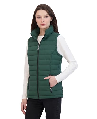Image of Nautica Women's Stretch Puffer Vest - Water-resistant Transitional Outerwear Layer With Detachable Hood