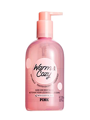 PINK/VICTORIAS SECRET WARM & COZY Body Wash Warm Soft Vanilla Toasted Coconut Passionfruit Limited edition 8.4 fl oz
