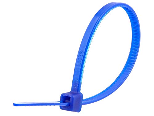 Secure 4 Inch Blue 18 lb Miniature Nylon Cable Tie - 100 Pack