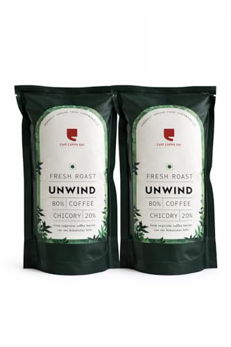 Image of Cafe Coffee Day-Unwind(80% Coffee & 20% Chicory) 200 Gm Each(Pack Of 2) Medium To Dark Roast South Indian Filter Coffee Powder Bag Fresh From Chikmagalur Factory